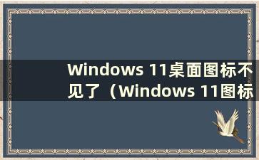 Windows 11桌面图标不见了（Windows 11图标）